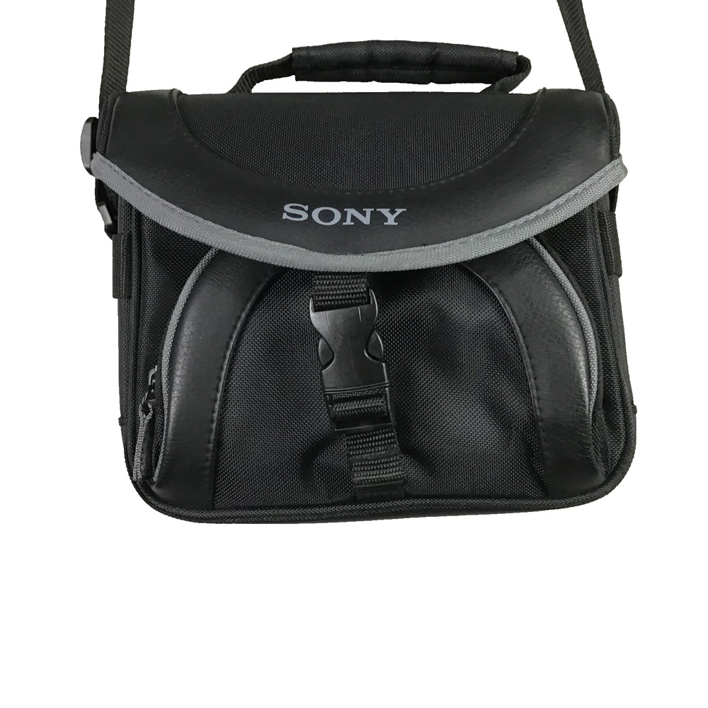 Sony Black Padded Camera Camcorder Carrying Case Shoulder Strap 7.5"